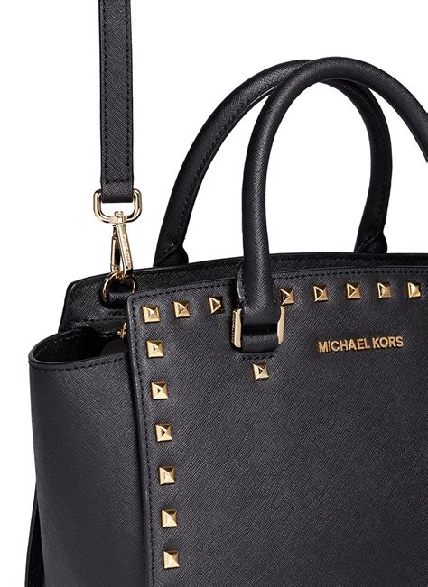 michael kors studded selma medium bag|michael kors selma satchel.